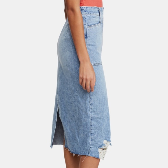 Free People Denim Pencil Skirt - Picture 4 of 8